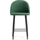 Стул барный Амизуре металл/велюр, черный/зеленый 48x53x95 см 10510748