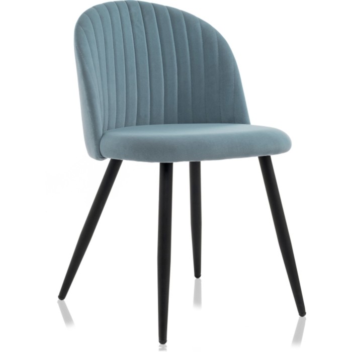 Стул на металлокаркасе Gabi 1 металл/велюр, черный/голубой 50x53x79 см