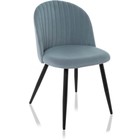 Стул на металлокаркасе Gabi 1 металл/велюр, черный/голубой 50x53x79 см - Фото 2