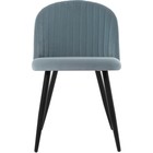 Стул на металлокаркасе Gabi 1 металл/велюр, черный/голубой 50x53x79 см - Фото 3