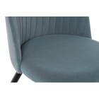 Стул на металлокаркасе Gabi 1 металл/велюр, черный/голубой 50x53x79 см - Фото 7