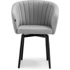 Стул на металлокаркасе Моншау крутящийся velutto 52, металл/велюр, черный/серый 60x53x83 см   105107 10510752