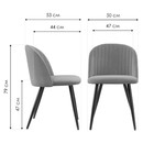 Стул на металлокаркасе Gabi 1 металл/велюр, черный/темно-серый 50x53x79 см - Фото 10