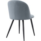 Стул на металлокаркасе Gabi 1 металл/велюр, черный/серый 50x53x79 см - Фото 4