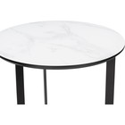 Журнальный стол Роб металл, мрамор белый/черный 45x45x50 см - фото 121969980
