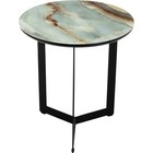 Журнальный стол Роб металл, мрамор голубой/черный 45x45x50 см 10510774