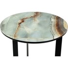 Журнальный стол Роб металл, мрамор голубой/черный 45x45x50 см 10510774