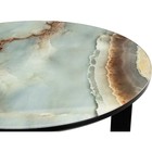 Журнальный стол Роб металл, мрамор голубой/черный 45x45x50 см 10510774