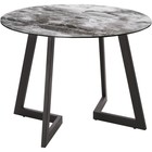 Стол стеклянный Алингсос металл, черный/мрамор серый 100x100x76 см  (артикул 10510776)  большой выбор товаров оптом и в розницу по низким ценам с доставкой