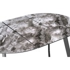 Стол стеклянный Алингсос металл, черный/мрамор серый 100x100x76 см  (артикул 10510776)  большой выбор товаров оптом и в розницу по низким ценам с доставкой