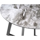 Стол стеклянный Алингсос металл, черный/мрамор серый 100x100x76 см  (артикул 10510776)  большой выбор товаров оптом и в розницу по низким ценам с доставкой