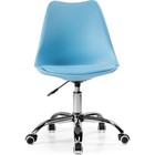 Компьютерное кресло Kolin металл/экокожа/пластик, хром/голубой 49x56x78 см - Фото 2