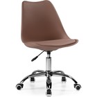 Компьютерное кресло Kolin металл/экокожа/пластик, хром/коричневый 49x56x78 см - фото 110663333