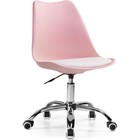 Компьютерное кресло Kolin металл/экокожа /пластик, хром/розовый/белый 49x56x78 см - фото 110663349