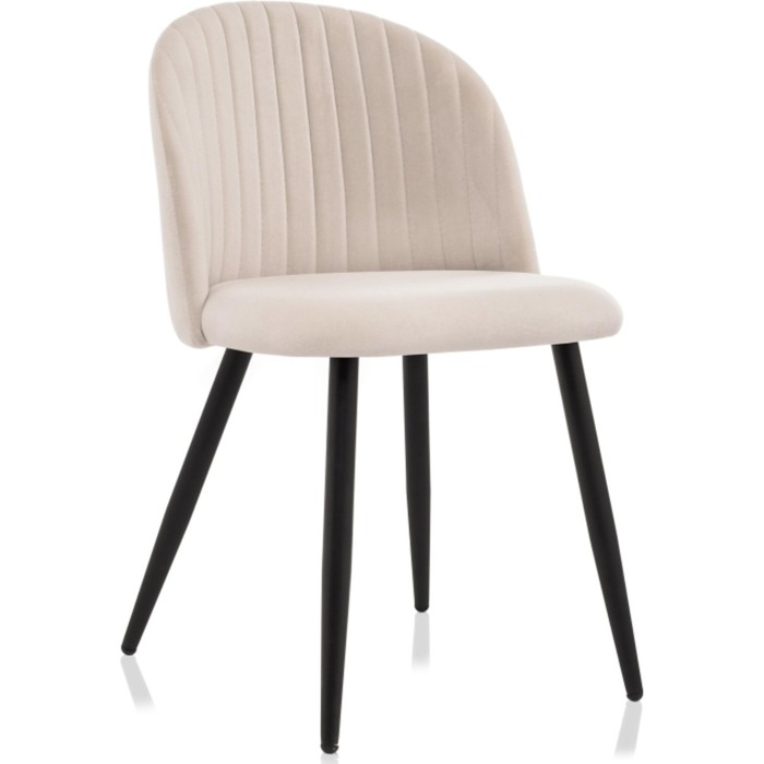 Стул на металлокаркасе Gabi 1 металл/велюр, черный/бежевый 50x53x79 см