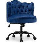 Компьютерное кресло Helen металл/велюр, черный/синий 61x61x83 см - фото 110663357