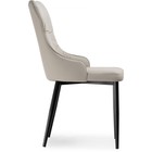 Стул на металлокаркасе Neli металл/экокожа, черный/бежевый 48x61x90 см 10510818