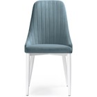 Стул на металлокаркасе Kora металл/велюр, белый/голубой 47x57x89 см 10510821