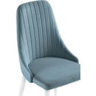 Стул на металлокаркасе Kora металл/велюр, белый/голубой 47x57x89 см 10510821