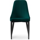 Стул на металлокаркасе Kora металл/велюр, черный/зеленый 47x57x89 см - Фото 2