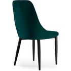Стул на металлокаркасе Kora металл/велюр, черный/зеленый 47x57x89 см - Фото 4