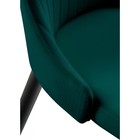Стул на металлокаркасе Kora металл/велюр, черный/зеленый 47x57x89 см - Фото 6