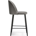 Стул барный Амизуре металл/велюр, черный/серый 48x53x95 см 10510837