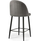 Стул барный Амизуре металл/велюр, черный/серый 48x53x95 см 10510837