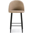 Стул барный Амизуре металл/велюр, черный/бежевый 48x53x95 см 10510839