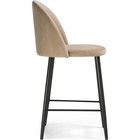 Стул барный Амизуре металл/велюр, черный/бежевый 48x53x95 см 10510839
