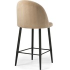 Стул барный Амизуре металл/велюр, черный/бежевый 48x53x95 см 10510839