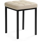 Табурет Байя металл/экокожа, черный/бежевый 35x35x45 см 10510861