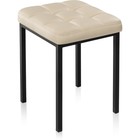 Табурет Байя металл/экокожа, черный/бежевый 35x35x45 см 10510861