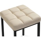 Табурет Байя металл/экокожа, черный/бежевый 35x35x45 см 10510861