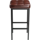Стул барный Лофт металл/экокожа, черный/коричневый 34x34x65 см - Фото 2