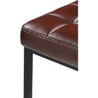 Стул барный Лофт металл/экокожа, черный/коричневый 34x34x65 см - Фото 4