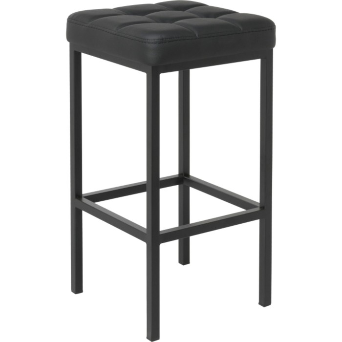 Стул барный Лофт металл/экокожа, черный/черный 35x35x65 см