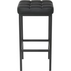 Стул барный Лофт металл/экокожа, черный/черный 35x35x65 см - Фото 2