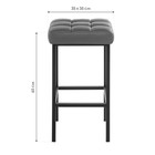 Стул барный Лофт металл/экокожа, черный/черный 35x35x65 см - Фото 8