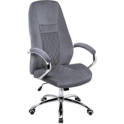 Кресло руководителя Aragon, на колёсиках, цвет хром/серый