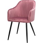 Стул на металлокаркасе Slam металл/велюр, черный/розовый 53x60x82 см 10510886