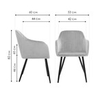 Стул на металлокаркасе Slam металл/велюр, черный/розовый 53x60x82 см 10510886