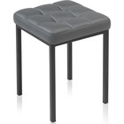 Табурет Байя металл/экокожа, черный/серый 35x35x45 см 10510899