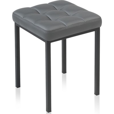 Табурет Байя металл/экокожа, черный/серый 35x35x45 см