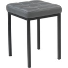 Табурет Байя металл/экокожа, черный/серый 35x35x45 см 10510899