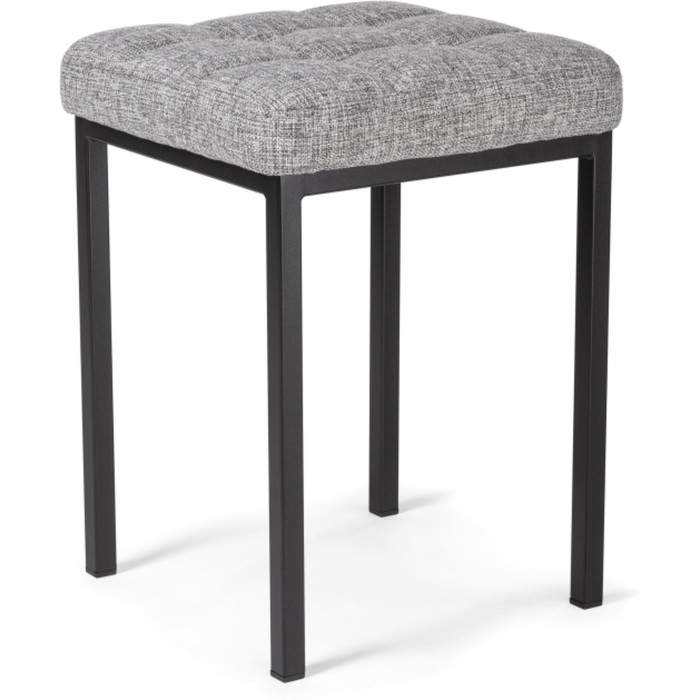 Табурет Байя металл/ткань, черный/серый 35x35x45 см - Фото 1