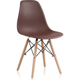 Пластиковый стул Eames массив бука/металл/пластик, натуральный/коричневый 46x52x83 см