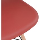 Пластиковый стул Eames массив бука/металл/пластик, натуральный/бордовый 46x52x83 см - Фото 9
