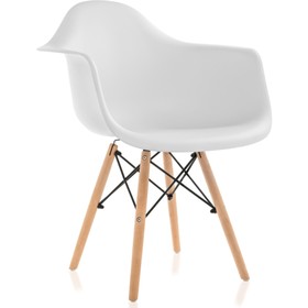 Пластиковый стул Ron массив бука/металл/пластик, натуральный/белый 62x64x81,5 см