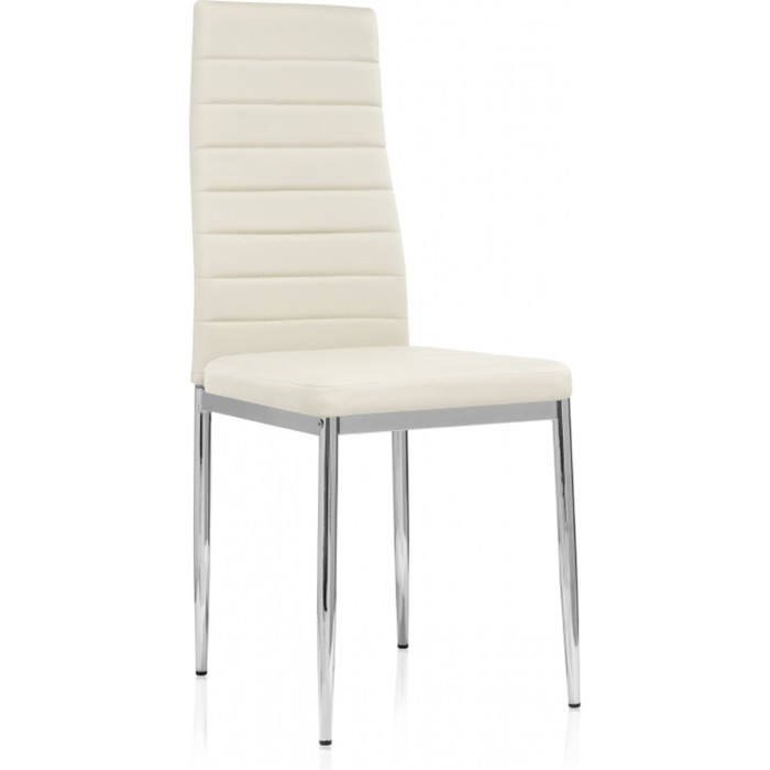 Стул на металлокаркасе DC2-001 металл/экокожа, хром/бежевый 41x45x96 см - Фото 1